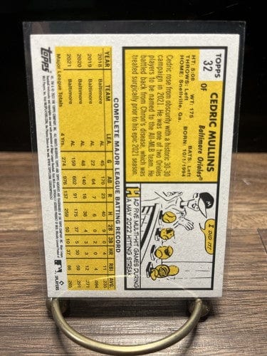 Cheap Sneaks Footwear/Sports Cards Baseball Card Cedric Mullins Baltimore Orioles 2022 Topps Archives #32