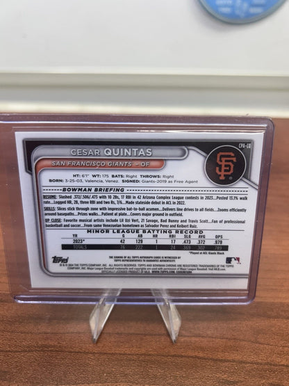 Cheap Sneaks Footwear/Sports Cards Baseball Card CESAR QUINTAS 2024 Bowman Chrome Prospect Mojo Refractor Auto /150 Gia