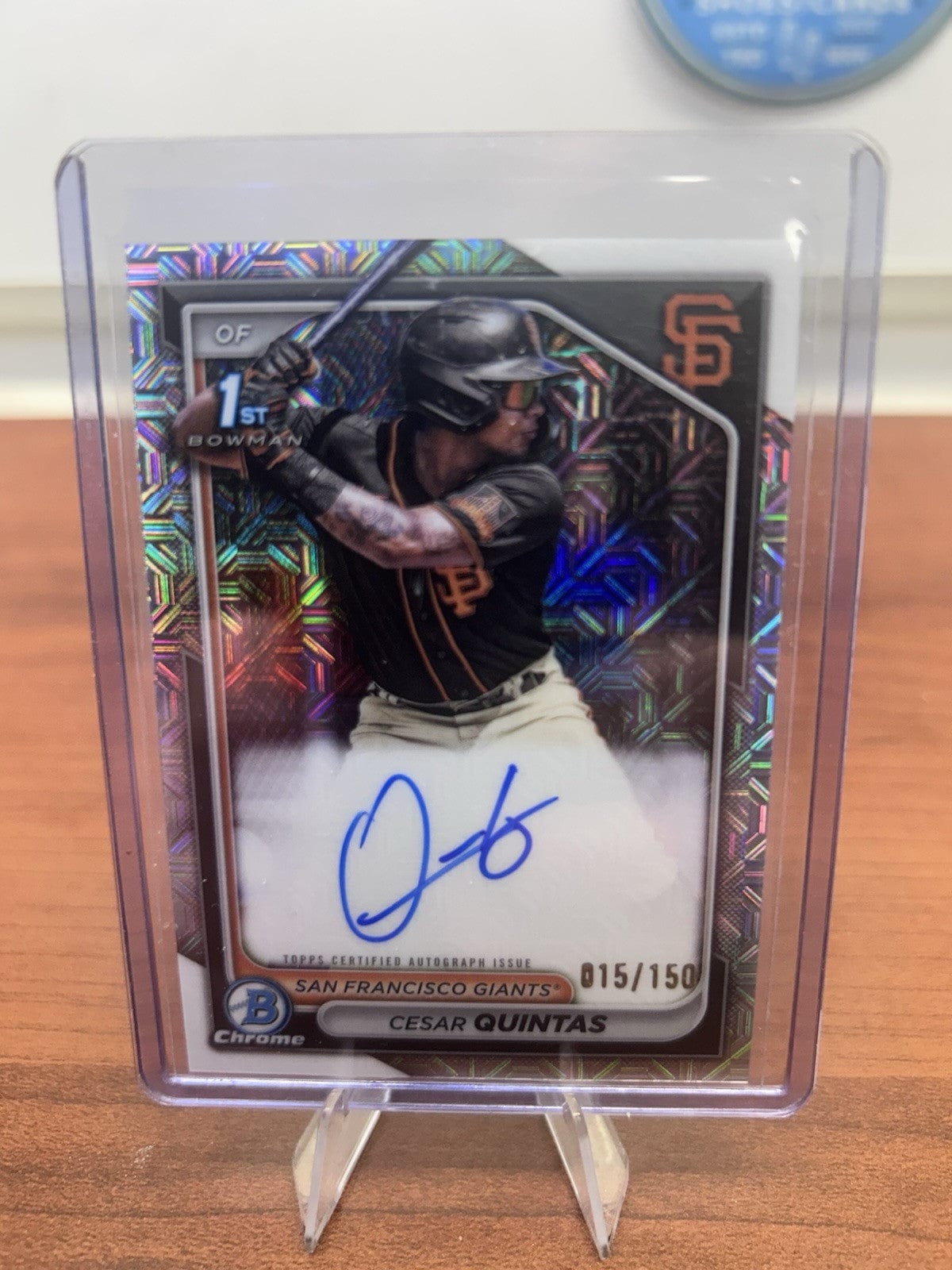 Cheap Sneaks Footwear/Sports Cards Baseball Card CESAR QUINTAS 2024 Bowman Chrome Prospect Mojo Refractor Auto /150 Gia