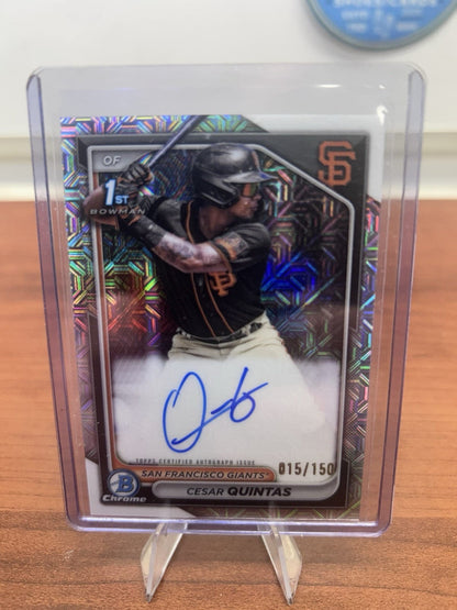 Cheap Sneaks Footwear/Sports Cards Baseball Card CESAR QUINTAS 2024 Bowman Chrome Prospect Mojo Refractor Auto /150 Gia