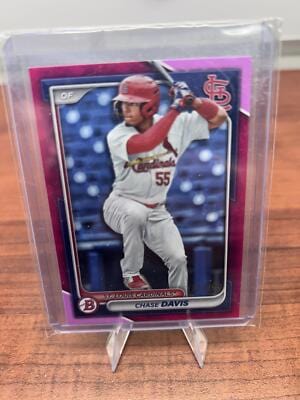Cheap Sneaks Footwear/Sports Cards Baseball Card Chase Davis 2024 Bowman Prospects Fuchsia Parallel #BP-150 Cardnails /