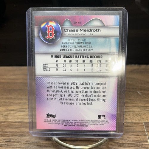 Cheap Sneaks Footwear/Sports Cards Baseball Card Chase Meidroth 2023 Bowman Platinum #TOP-49