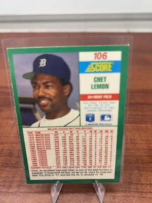 Cheap Sneaks Footwear/Sports Cards Baseball Card Chet Lemon 1990 Score #106 Detroit Tigers
