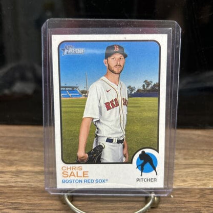 Cheap Sneaks Footwear/Sports Cards Baseball Card Chris Sale 2022 Topps Heritage #637 Boston Red Sox,Braves