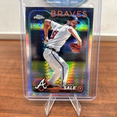 Cheap Sneaks Footwear/Sports Cards Baseball Card Chris Sale 2024 Topps Chrome Prism  Refractor  #144 Atlanta Braves