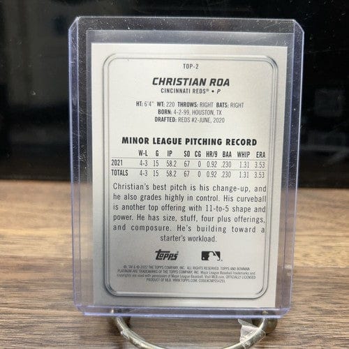 Cheap Sneaks Footwear/Sports Cards Baseball Card Christian Roa 2022 Bowman Platinum  Cincinnati Reds Baseball Card#Top-