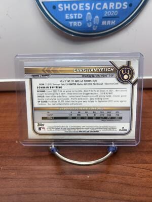 Cheap Sneaks Footwear/Sports Cards Baseball Card Christian Yelich 2022 Bowman Chrome #31 Milwaukee Brewers