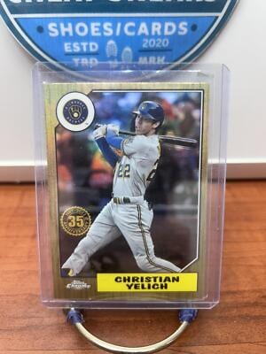 Cheap Sneaks Footwear/Sports Cards Baseball Card Christian Yelich 2022 Topps Chrome 1987 Topps 35th Anniv #87BC-6 Brewe