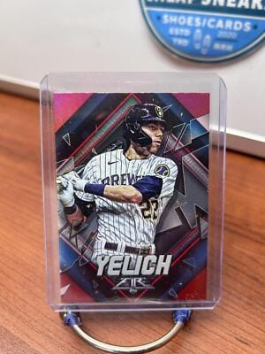 Cheap Sneaks Footwear/Sports Cards Baseball Card Christian Yelich 2022 Topps Fire Flame #83 Milwaukee Brewers