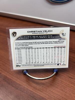 Cheap Sneaks Footwear/Sports Cards Baseball Card Christian Yelich 2022 Topps Milwaukee Brewers #MIL-1 Milwaukee Brewers