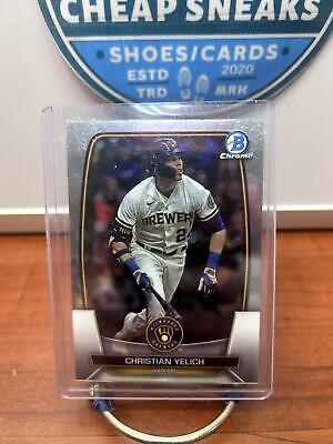 Cheap Sneaks Footwear/Sports Cards Baseball Card Christian Yelich 2023 Bowman Chrome #57 Milwaukee Brewers