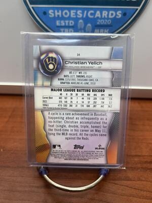 Cheap Sneaks Footwear/Sports Cards Baseball Card Christian Yelich 2023 Bowman Platinum #34 Milwaukee Brewers
