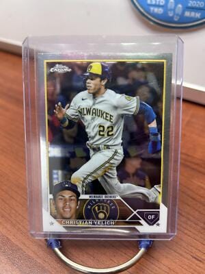 Cheap Sneaks Footwear/Sports Cards Baseball Card Christian Yelich 2023 Topps Chrome #109 Milwaukee Brewers