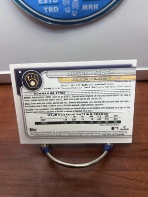Cheap Sneaks Footwear/Sports Cards Baseball Card Christian Yelich 2024 Bowman #34 Milwaukee Brewers