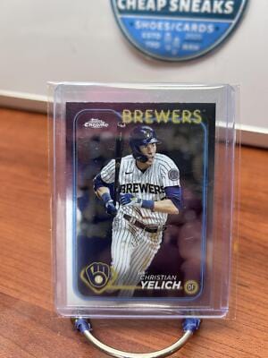 Cheap Sneaks Footwear/Sports Cards Baseball Card Christian Yelich 2024 Topps Chrome #253 Milwaukee Brewers