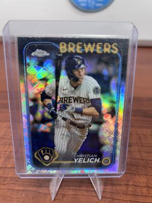 Cheap Sneaks Footwear/Sports Cards Baseball Card Christian Yelich 2024 Topps Chrome Logofractor Edition #253 Milwaukee