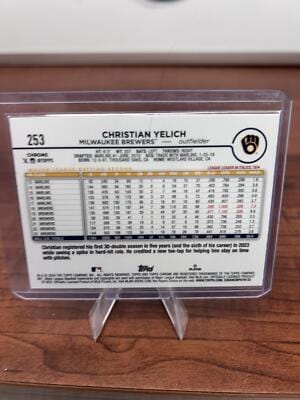 Cheap Sneaks Footwear/Sports Cards Baseball Card Christian Yelich 2024 Topps Chrome Logofractor Edition #253 Milwaukee