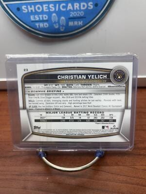 Cheap Sneaks Footwear/Sports Cards Baseball Card Christian Yelich SN 2023 Bowman Pink #23 Milwaukee Brewers /175