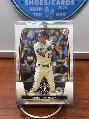 Cheap Sneaks Footwear/Sports Cards Baseball Card Christian Yelich SN 2023 Bowman Purple #23 Milwaukee Brewers
