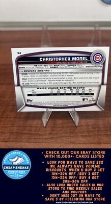 Cheap Sneaks Footwear/Sports Cards Baseball Card Christopher Morel (RC) 2023 Bowman #34 Chicago Cubs