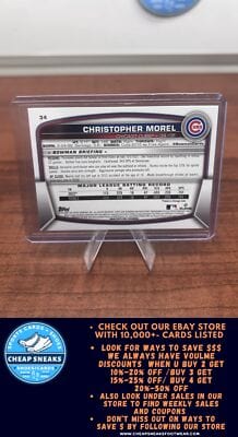 Cheap Sneaks Footwear/Sports Cards Baseball Card Christopher Morel (RC) 2023 Bowman Sky Blue #34 Cubs/499