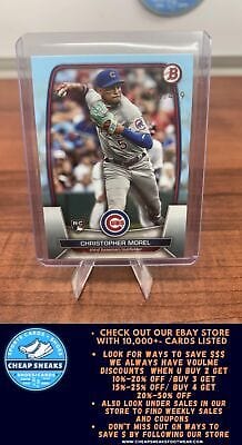 Cheap Sneaks Footwear/Sports Cards Baseball Card Christopher Morel (RC) 2023 Bowman Sky Blue #34 Cubs/499