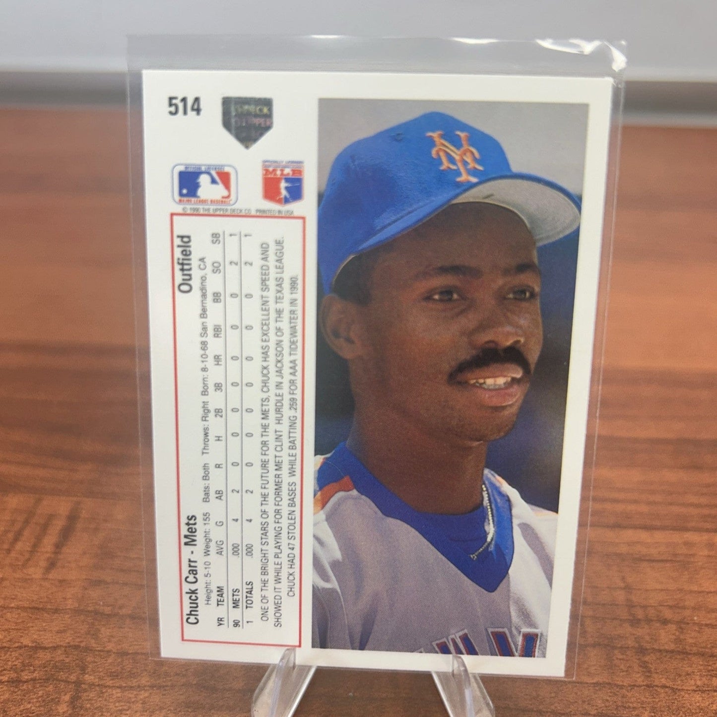 Cheap Sneaks Footwear/Sports Cards Baseball Card Chuck Carr (RC) 1991 Upper Deck Baseball Card #514 Mets