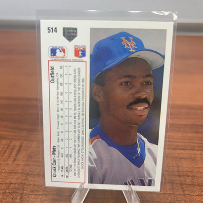 Cheap Sneaks Footwear/Sports Cards Baseball Card Chuck Carr (RC) 1991 Upper Deck Baseball Card #514 Mets
