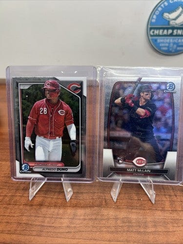 Cheap Sneaks Footwear/Sports Cards Baseball Card Cincinnati Reds 2023/24 Bowman Chrome Steer, Duno,Marte,McLain