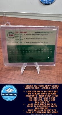 Cheap Sneaks Footwear/Sports Cards Baseball Card Cody Thomas RC 2023 Topps Chrome Platinum Anniversary #104 Oakland Ath