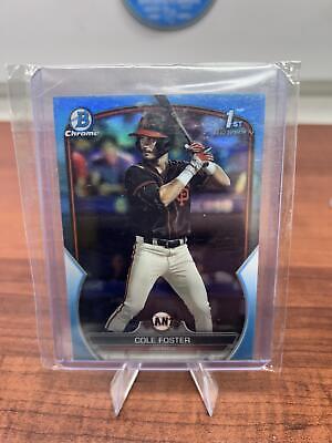 Cheap Sneaks Footwear/Sports Cards Baseball Card Cole Foster 2023 Bowman Draft Chrome Sky Blue Refractor #BDC-128  SF G