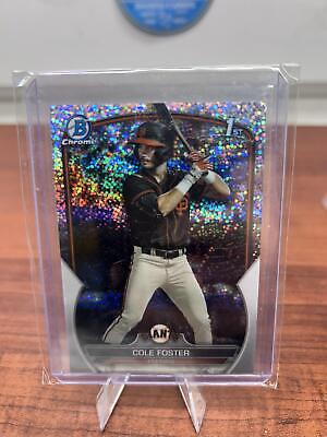 Cheap Sneaks Footwear/Sports Cards Baseball Card Cole Foster 2023 Bowman Draft Chrome Sparkle Refractor #BDC-128 SF Gia