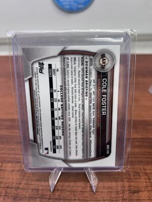 Cheap Sneaks Footwear/Sports Cards Baseball Card Cole Foster 2023 Bowman Draft Chrome Sparkle Refractor #BDC-128 SF Gia