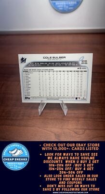 Cheap Sneaks Footwear/Sports Cards Baseball Card Cole Sulser 2022 Topps Update #US103 Miami Marlins