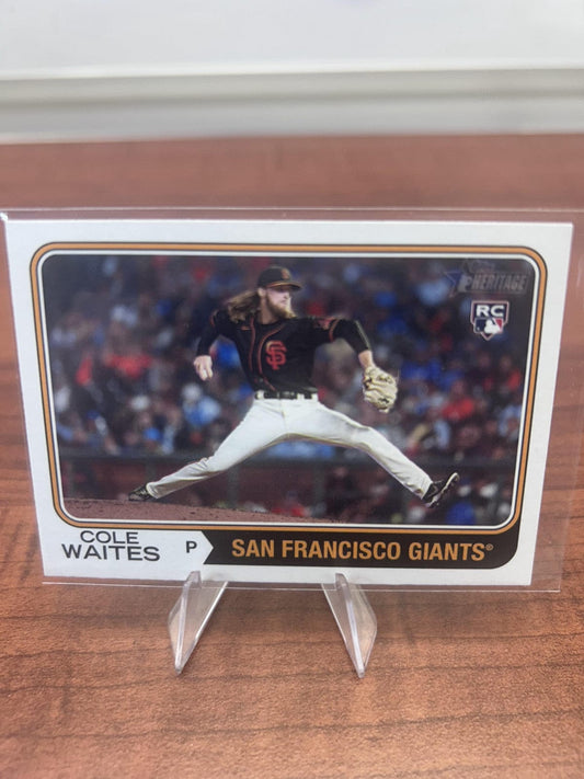 Cheap Sneaks Footwear/Sports Cards Baseball Card Cole Waites RC 2023 Topps Heritage #258 San Francisco Giants