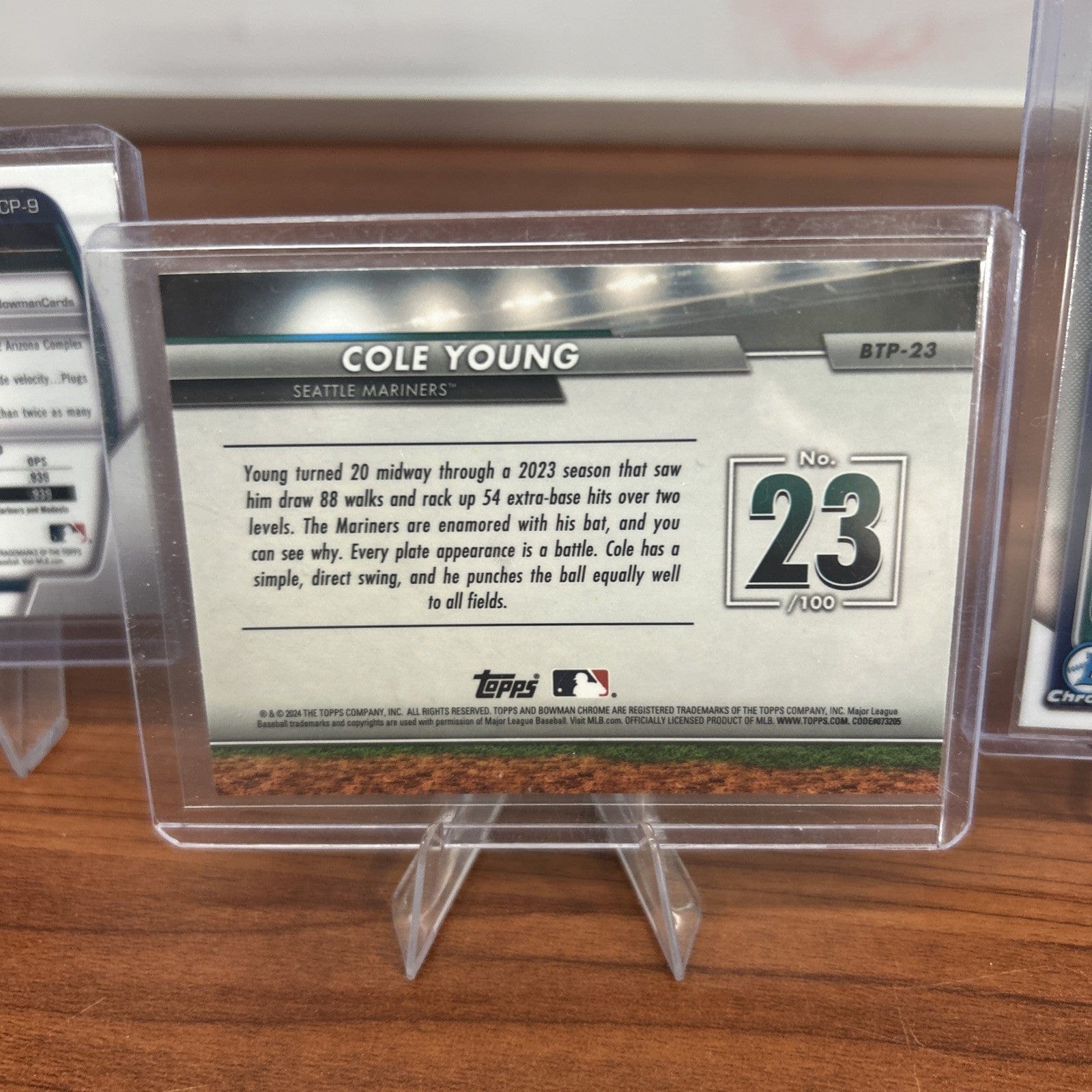 Cheap Sneaks Footwear/Sports Cards Baseball Card Cole Young 2024 Bowman Chrome #BCP-112, Bowman’s Top-100 #BTP-23 BC