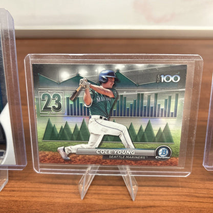 Cheap Sneaks Footwear/Sports Cards Baseball Card Cole Young 2024 Bowman Chrome #BCP-112, Bowman’s Top-100 #BTP-23 BC