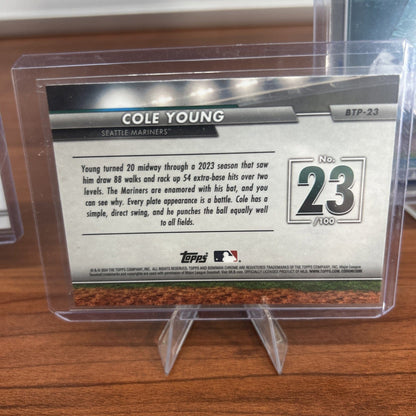 Cheap Sneaks Footwear/Sports Cards Baseball Card Cole Young 2024 Bowman Chrome Lunar Glow #BCP-112, Bowman’s Top-100