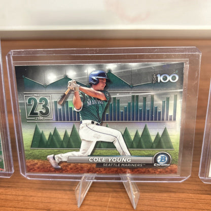 Cheap Sneaks Footwear/Sports Cards Baseball Card Cole Young 2024 Bowman Chrome Lunar Glow #BCP-112, Bowman’s Top-100