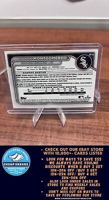 Cheap Sneaks Footwear/Sports Cards Baseball Card Colson Montgomery 2024 Bowman Prospects #BP-8 Chicago White Sox