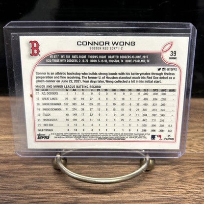 Cheap Sneaks Footwear/Sports Cards Baseball Card Connor Wong (RC) 2022 Topps Chrome Rookie Baseball Card #39  Boston Re