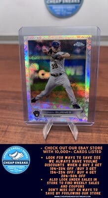 Cheap Sneaks Footwear/Sports Cards Baseball Card Corbin Burnes 2022 Topps Chrome Logofractor Edition #56 Milwaukee Brew