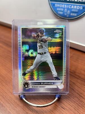 Cheap Sneaks Footwear/Sports Cards Baseball Card Corbin Burnes 2022 Topps Chrome Prism Refractor #167 Milwaukee Brewers
