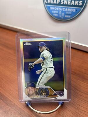 Cheap Sneaks Footwear/Sports Cards Baseball Card Corbin Burnes 2023 Topps Chrome Refractor #214 Milwaukee Brewers