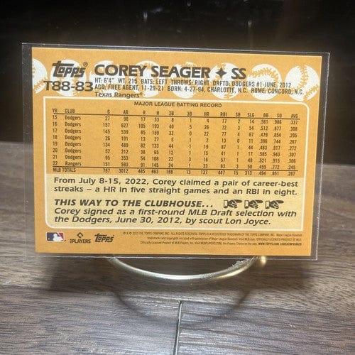 Cheap Sneaks Footwear/Sports Cards Baseball Card Corey Seager 2023 Series 1 1988 Topps Baseball #T88-83 Texas Rangers