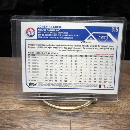 Cheap Sneaks Footwear/Sports Cards Baseball Card Corey Seager Texas Rangers 2023 Topps Series 1 #315