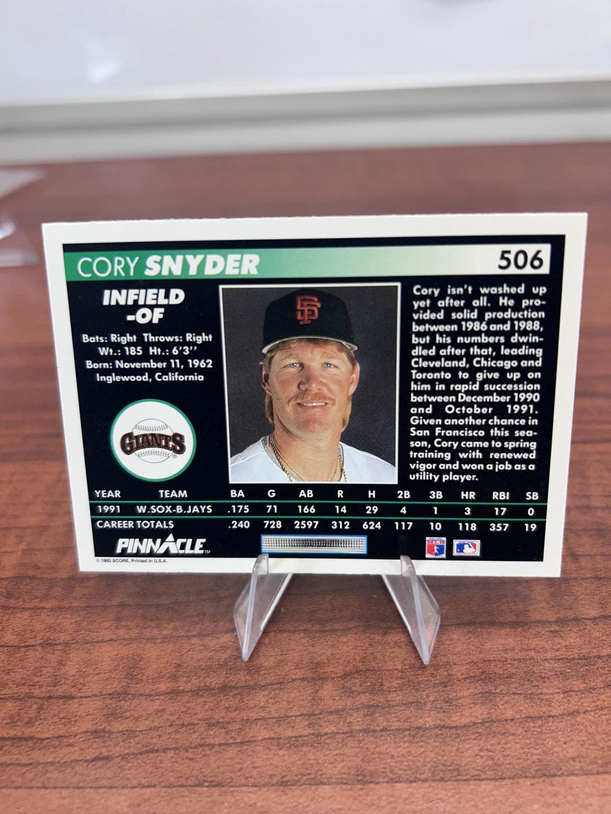 Cheap Sneaks Footwear/Sports Cards Baseball Card Cory Snyder 1992 Pinnacle #506 San Francisco Giants