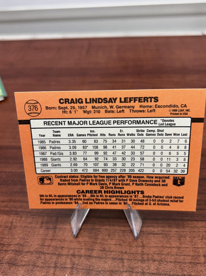 Cheap Sneaks Footwear/Sports Cards Baseball Card Craig Lefferts 1990 Donruss #376 San Francisco Giants