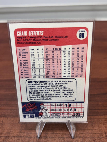 Cheap Sneaks Footwear/Sports Cards Baseball Card Craig Lefferts 1990 Fleer #60b San Francisco Giants