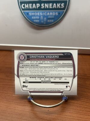 Cheap Sneaks Footwear/Sports Cards Baseball Card Cristhian Vaquero 2023 Bowman 1st Edition #BPPF-54 Washington National